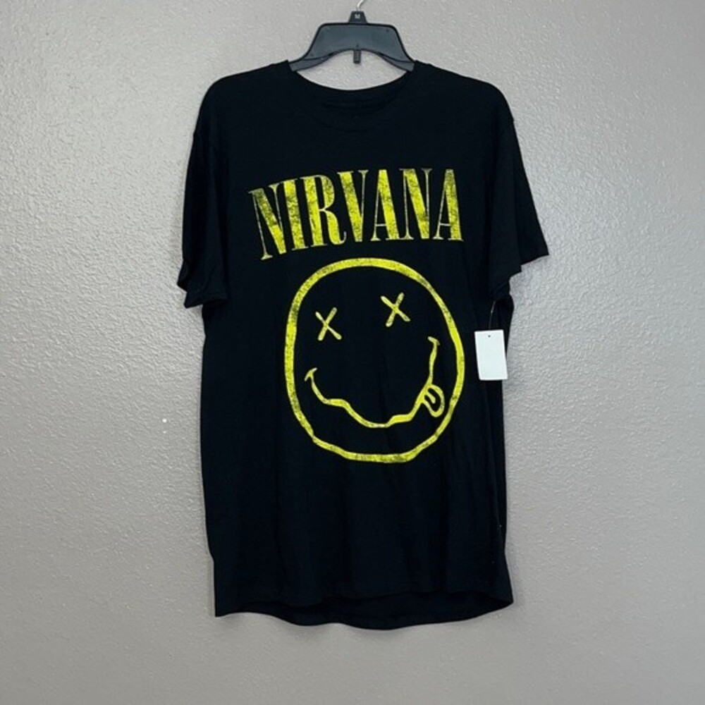 Nirvana unisex shirt Black Yellow size Small NWT